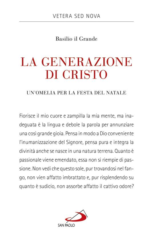 La generazione di Cristo. Un'omelia natalizia - Basilio (san) - copertina