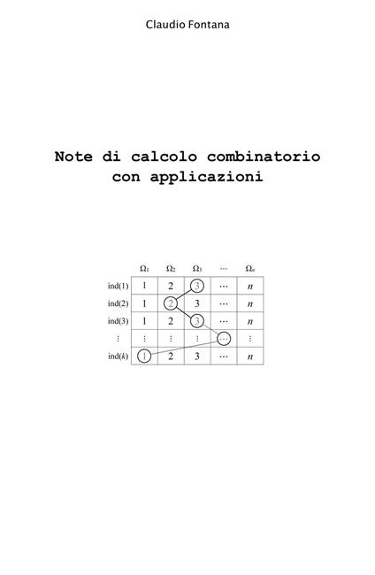 Note di calcolo combinatorio con applicazioni - Claudio Fontana - copertina