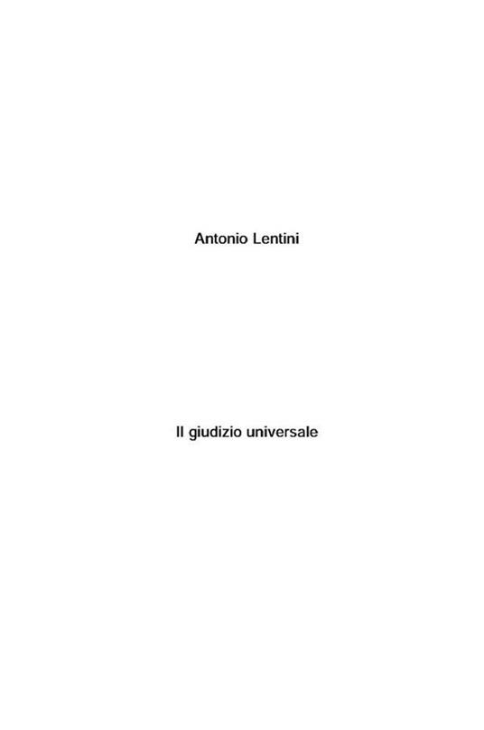 Il giudizio universale - Antonio Lentini - ebook