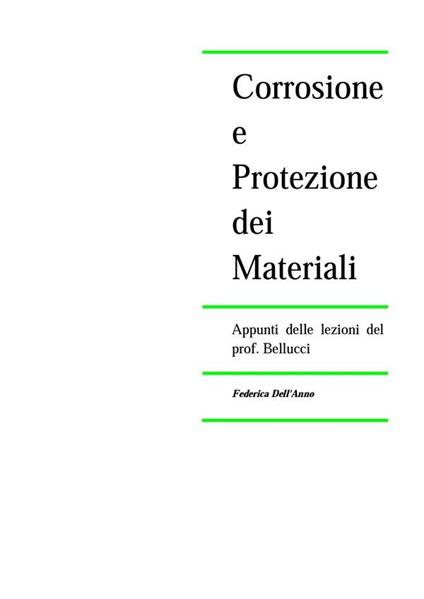 Corrosione e protezione dei materiali - Federica Dell'Anno - ebook