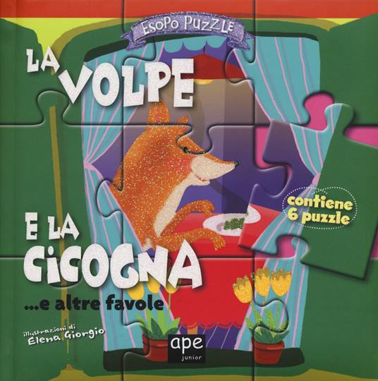 La volpe e la cicogna... e altre favole. Esopo puzzle. Ediz. a colori. Con 6 puzzle - Elena Giorgio - copertina