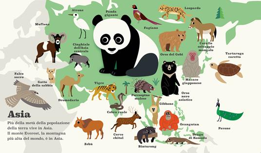 Atlante degli animali per bambini. Il colorato mondo degli animali in sette  mappe pieghevoli. Ediz. illustrata