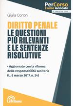 Diritto penale. Le questioni più rilevanti e le sentenze risolutive