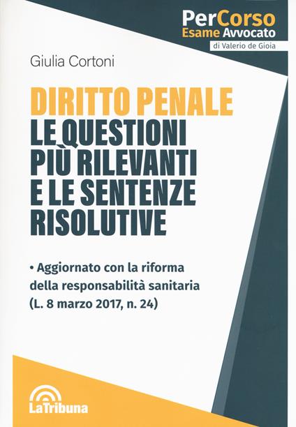 Diritto penale. Le questioni più rilevanti e le sentenze risolutive - Giulia Cortoni - copertina