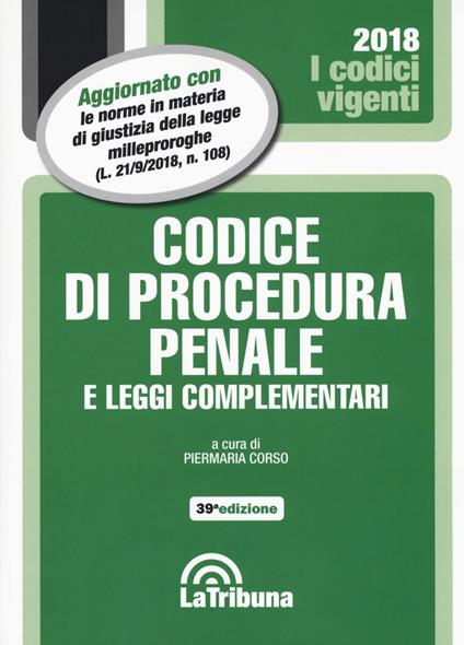 Codice di procedura penale e leggi complementari - copertina