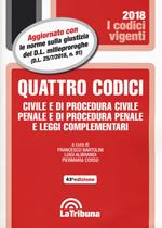 Quattro codici. Civile e di procedura civile, penale e di procedura penale e leggi complementari