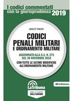 Codici penali militari e ordinamento militare