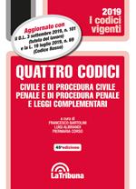 Quattro codici. Civile e di procedura civile, penale e di procedura penale e leggi complementari