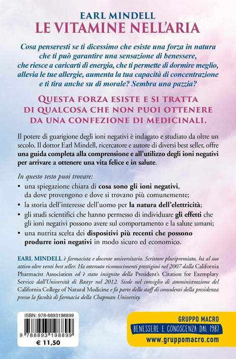 Le vitamine nell'aria. I benefici degli ioni negativi per curare  depressione, disturbi respiratori, mal di testa, ipertensione - Earl  Mindell - Libro - Macro Edizioni - La biblioteca del benessere | IBS