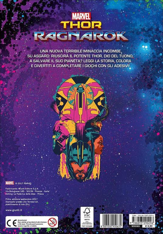 Thor Ragnarok. Gioca, colora e attacca gli eroi. Con adesivi - 2