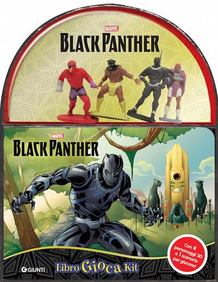 Black Panther. Marvel. Libro gioca kit. Ediz. a colori. Con 4 personaggi 3D. Con scenario per giocare - copertina