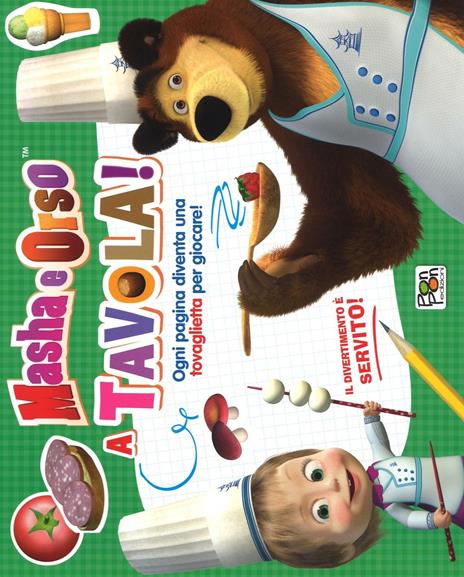 A tavola con Masha e Orso. Ediz. illustrata. Con gadget - Elisa Carati - copertina