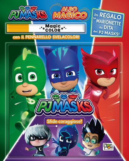 Sfide coraggiose. Pj Masks. Albo magico. Ediz. a colori. Con pennarello svelacolori - copertina