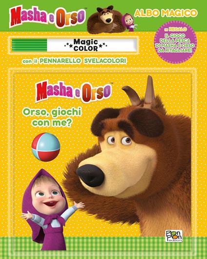 Orso, giochi con me? Masha e Orso. Albo magico. Ediz. a colori. Con pennarello svelacolori - Elisa Carati - copertina