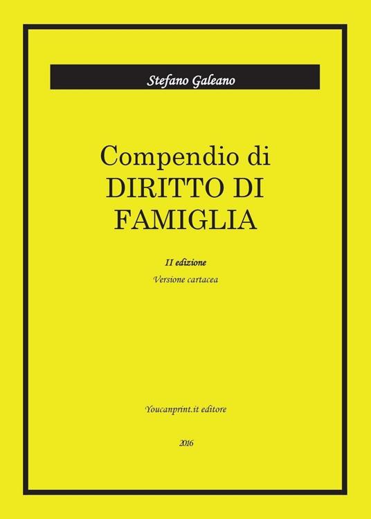  Compendio di diritto di famiglia -  Stefano Galeano - copertina