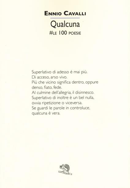 Qualcuna. #le 100 poesie - Ennio Cavalli - copertina