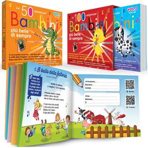 CD Le 100 canzoni per bambini più belle di sempre (2 Libri + Ascolto tramite QR Code) 