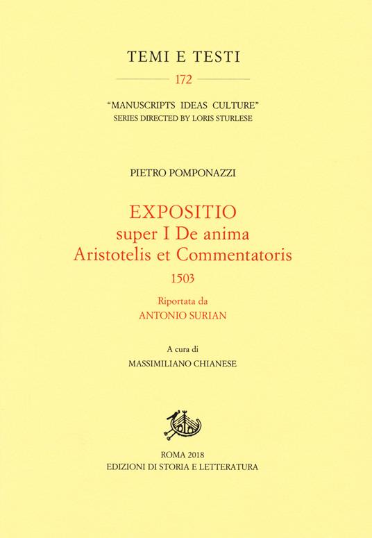 Expositio super primo «De anima Aristotelis et commentatoris» (1503) riportata da Antonio Surian - Pietro Pomponazzi - copertina