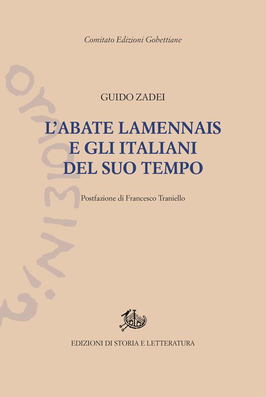 L'abate Lamennais e gli italiani del suo tempo - Guido Zadei - copertina