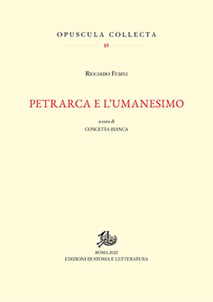 Petrarca e l'Umanesimo - Riccardo Fubini - copertina