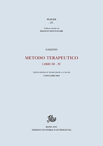 Metodo terapeutico. Vol. 3-4 - Claudio Galeno - copertina