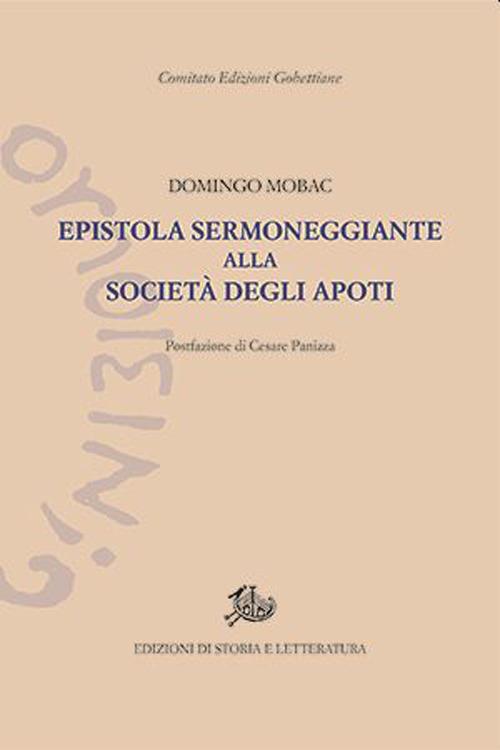 Epistola sermoneggiante alla Società degli Apoti - Domingo Mobac - copertina