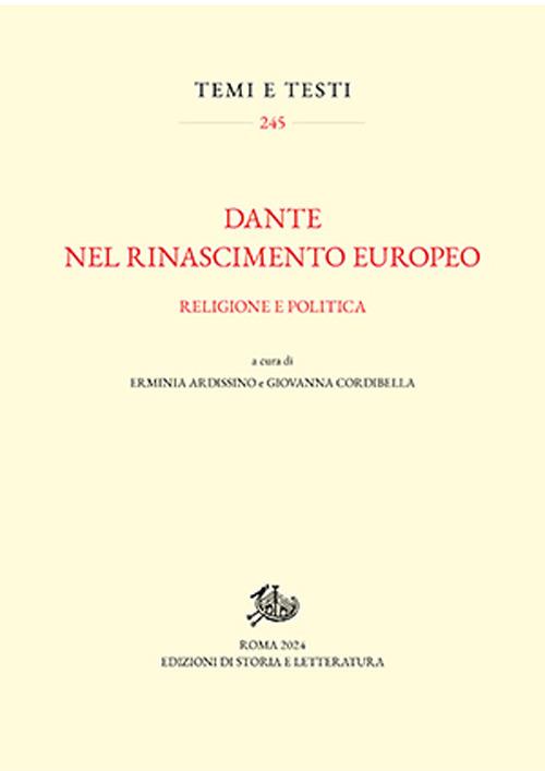 Dante nel Rinascimento europeo. Religione e politica - copertina