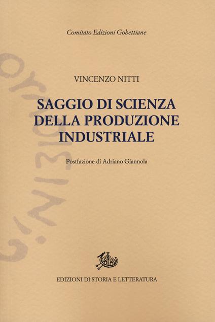 Saggio di scienza della produzione industriale - Vincenzo Nitti - copertina