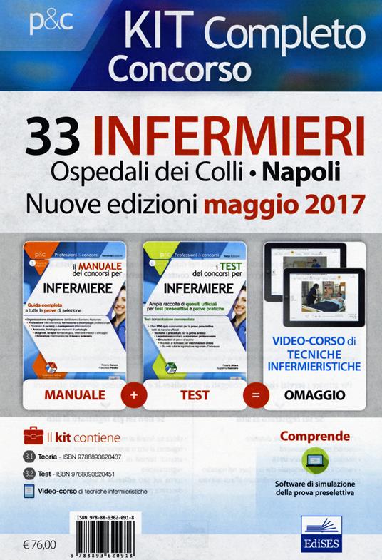 Concorso 33 infermieri Ospedali dei Colli, Napoli. Kit completo. Nuova ediz. Con aggiornamento online - Rosario Caruso,Francesco Pittella,Rosaria Alvaro - copertina