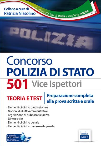 Concorso 501 vice ispettori polizia di Stato. Preparazione completa alla prova scritta e orale - copertina