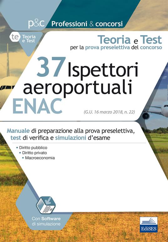 Concorso 37 ispettori aereoportuali ENAC. Teoria e test - copertina