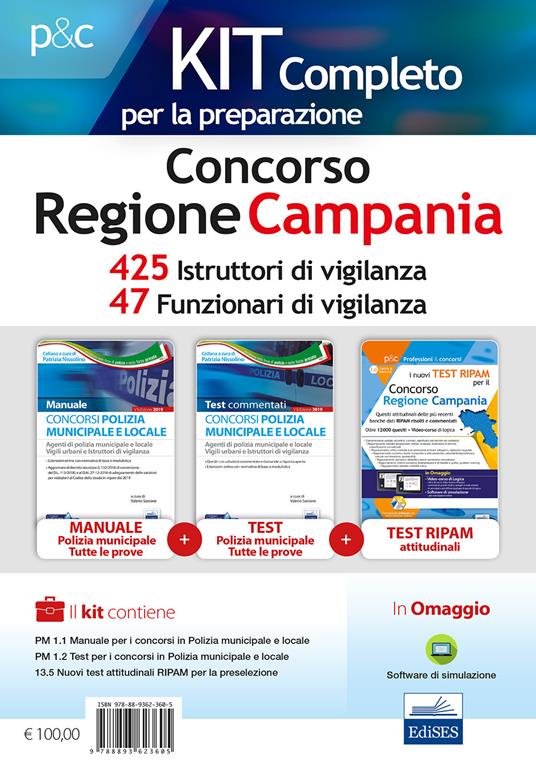 Concorso Regione Campania. Kit completo per la preparazione. 425 Istruttori di vigilanza (VGC/CAM). 47 Funzionari di vigilanza (VGC/CAM). Con software di simulazione - Carla Iodice,Gennaro Lettieri - copertina