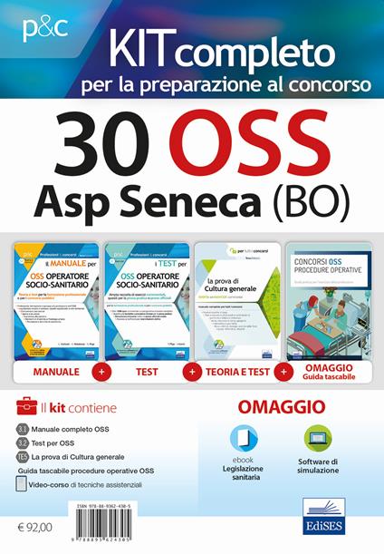 30 OSS ASP Seneca (Bo). Kit completo per la preparazione al concorso. Con Contenuto digitale per accesso on line - Luigia Carboni,Anna Malatesta,Simone Piga - copertina