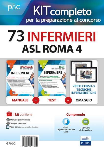 Kit concorso 73 infermieri ASL ROMA 4. Manuali di teoria e test commentati per tutte le prove. Con e-book. Con software di simulazione - Rosario Caruso,Francesco Pittella,Guglielmo Guerriero - copertina