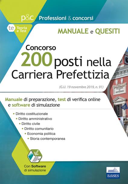 Concorso 200 posti nella carriera prefettizia. Con software di simulazione - copertina