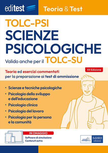 EdiTEST. Scienze psicologiche. Teoria & test. Nozioni teoriche ed esercizi commentati per la preparazione ai test di accesso. Con software di simulazione - copertina