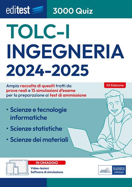 EdiTEST. Ingegneria. 3000 quiz. Ampia raccolta di quesiti tratti da prove reali e 15 simulazioni d'esame. Valido per il Test Cisia TOLC-I. Con software di simulazione - copertina