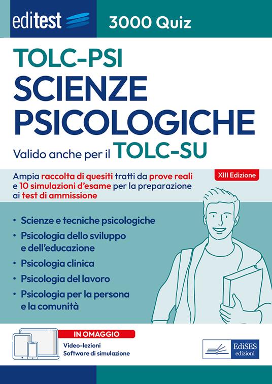 EdiTEST. Scienze psicologiche. 3000 Quiz. Ampia raccolta di quiz tratti da prove reali e 10 simulazioni per la preparazione ai test di ammissione. Con software di simulazione - copertina