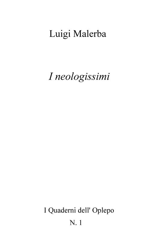 I neologissimi - Luigi Malerba - copertina