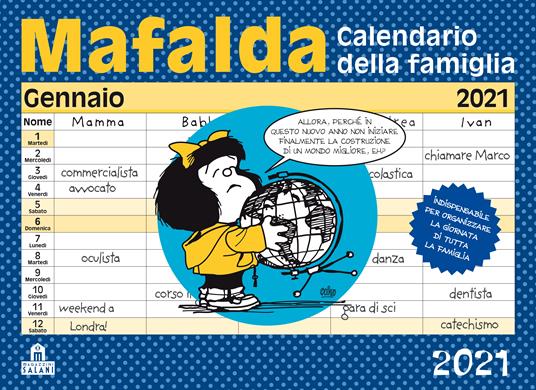 Mafalda. Calendario della famiglia 2021 - Quino - copertina