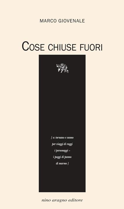 Cose chiuse fuori - Marco Giovenale - copertina