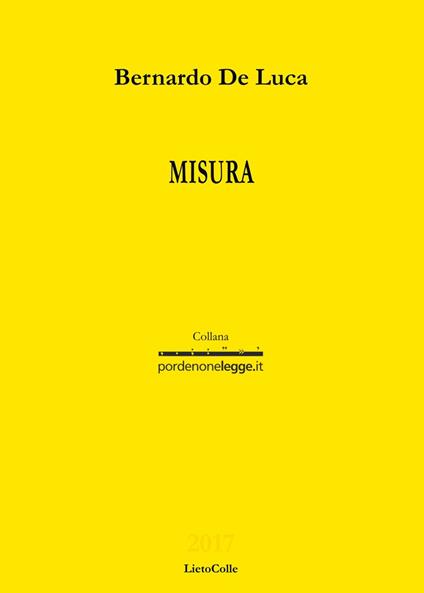 Misura - Bernardo De Luca - copertina