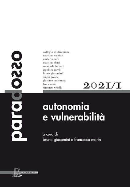 Paradosso. Rivista di filosofia (2021). Vol. 1: Autonomia e vulnerabilità - copertina