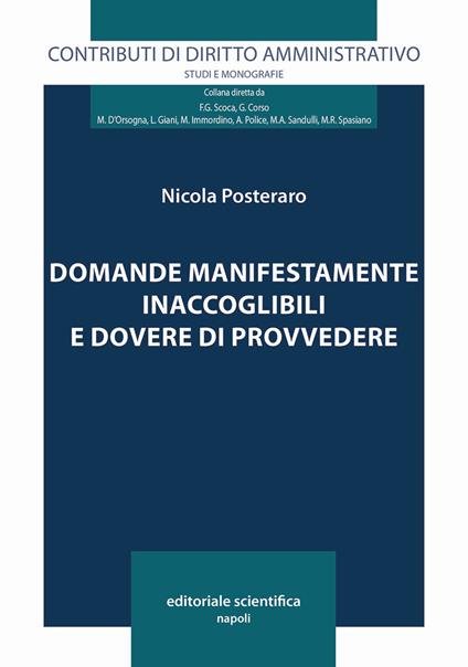 Domande manifestamente inaccoglibili e dovere di provvedere - Nicola Posteraro - copertina