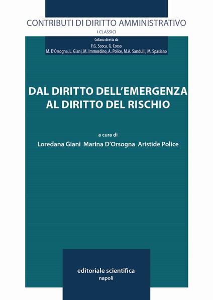 Dal diritto dell'emergenza al diritto del rischio - copertina