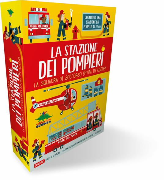 La stazione dei pompieri. La squadra di soccorso entra in azione! Con stazione-scenario, modellini da staccare e assemblare - Chris Oxlade - copertina