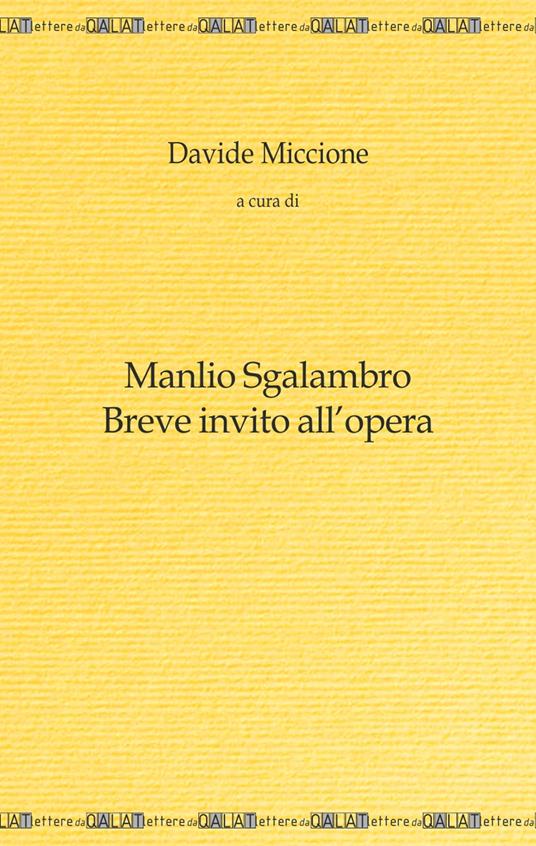 Manlio Sgalambro. Breve invito all'opera - copertina