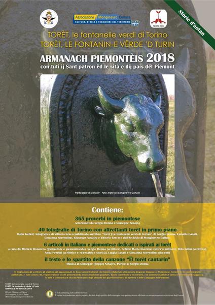 Almanacco piemontese Armanach piemonteis (2018). Con tuti ij sant patron ëd le sità e dij pais dël Piemonte. Torét, le fontanelle verdi di Torino-Torèt, le fontanin-e vëde 'd Turin - copertina