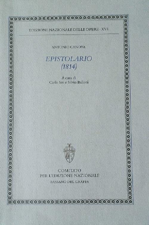 Epistolario (1814) - Antonio Canova - copertina