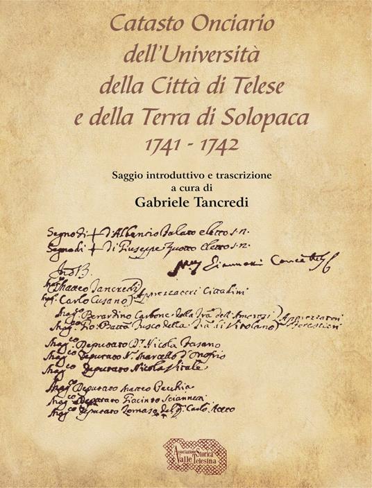 Catasto onciario dell'università della città di Telese e della terra di Solopaca 1741-1742 - copertina